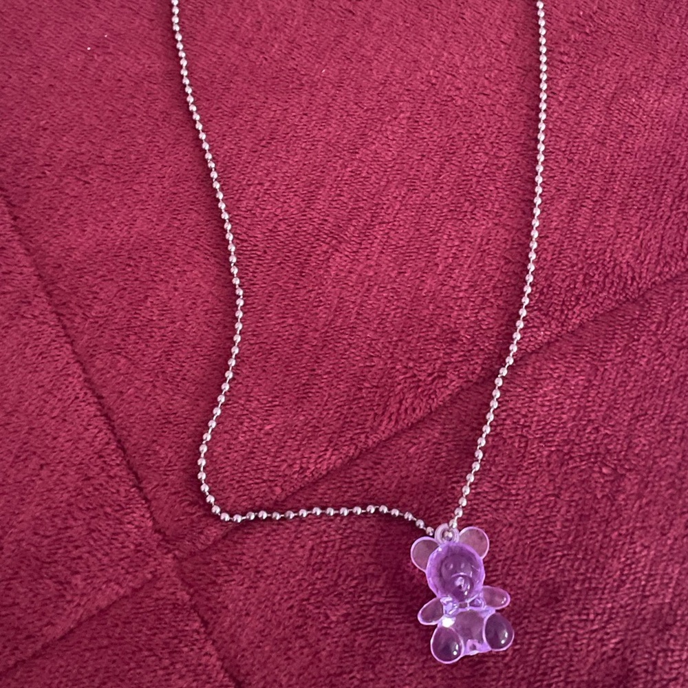 Purple Bear Necklace
